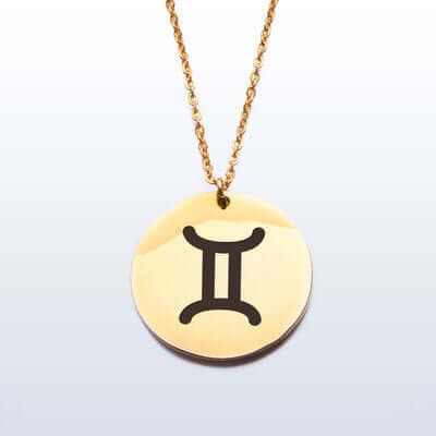 Gemini sign pendant necklace for the intelligent